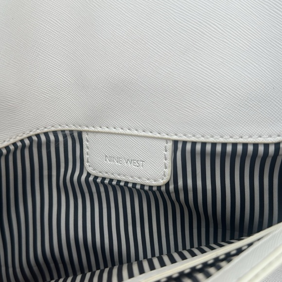 NINE WEST Vintage Inspired Color Block Envelope Bag Blue White Shoulder & Clutch - Picture 7 of 13